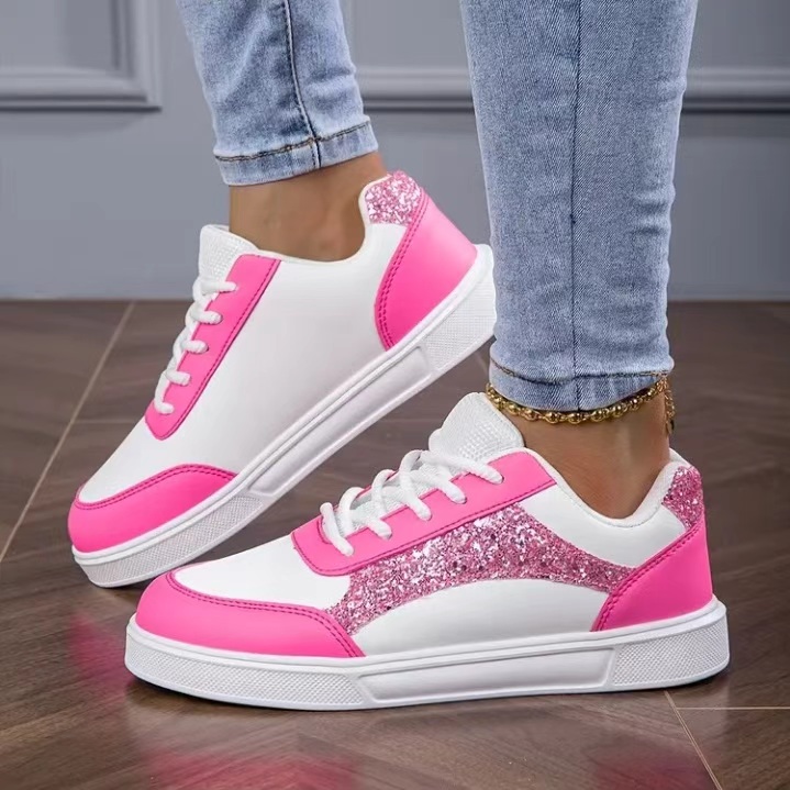 White Sneaker Care Kit - Damskie błyszczące buty do jazdy na