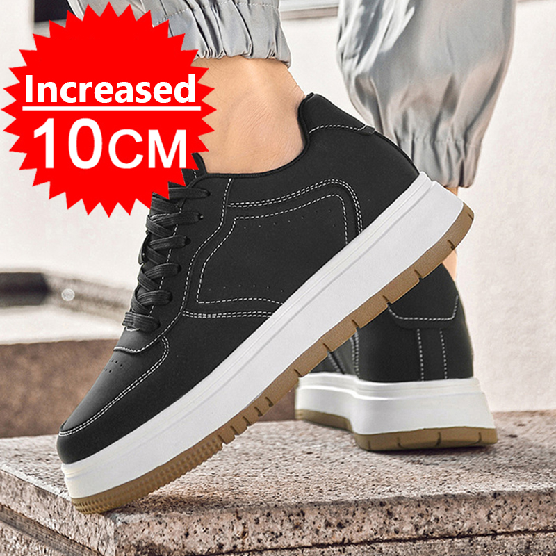 White Sneaker Care Kit - Męskie buty podwyższające wzrost, sznurowane, sportowe,